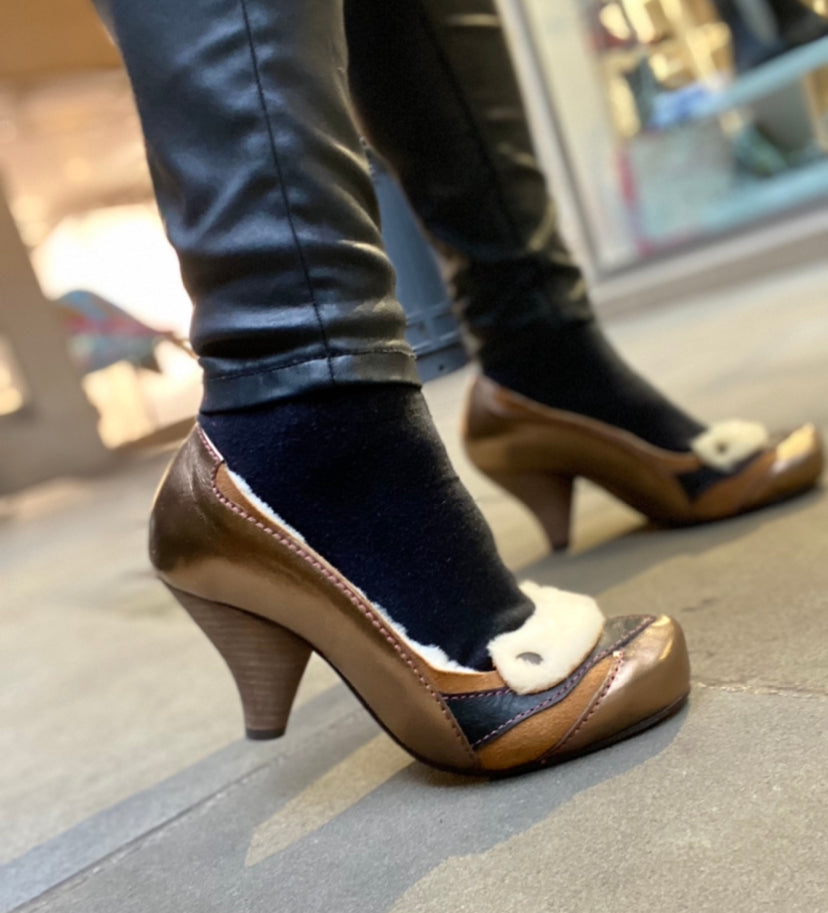Bichon - Bronze Sheepskin heel shoes- last pairs 36 & 37