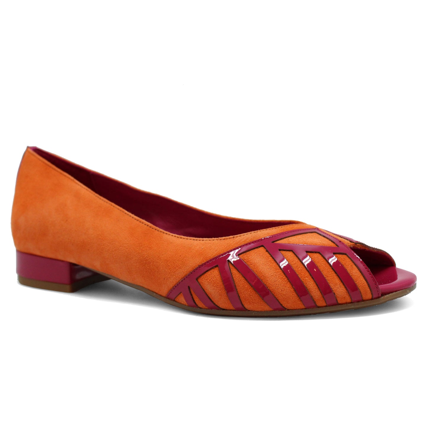 Peruse - Orange/Fuchsia flat shoe