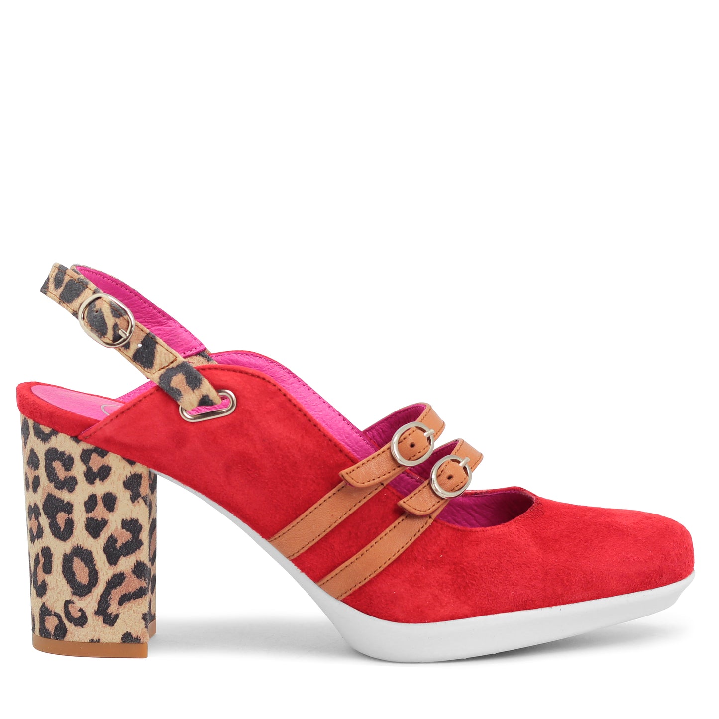 Pineapple - Orange-Red Leopard shoe