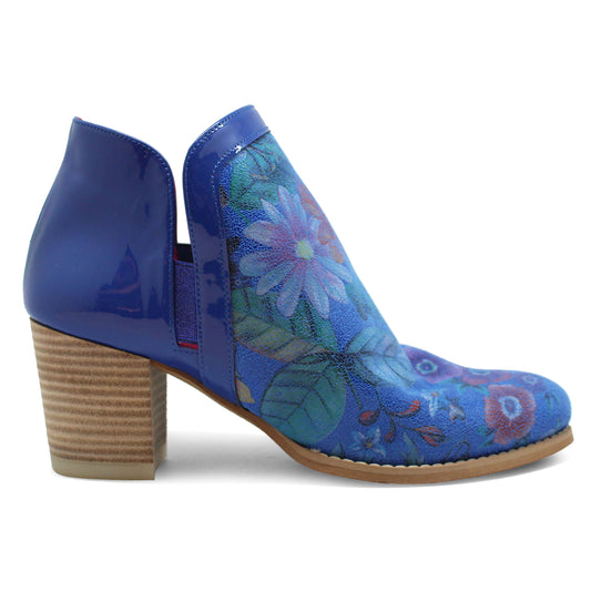 Plume - Blue Flower ankle boot