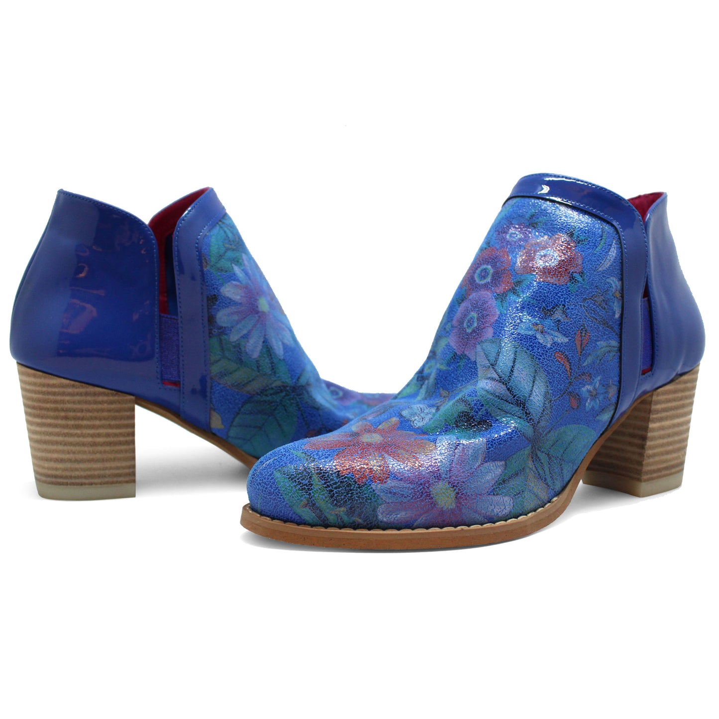 Plume - Blue Flower ankle boot