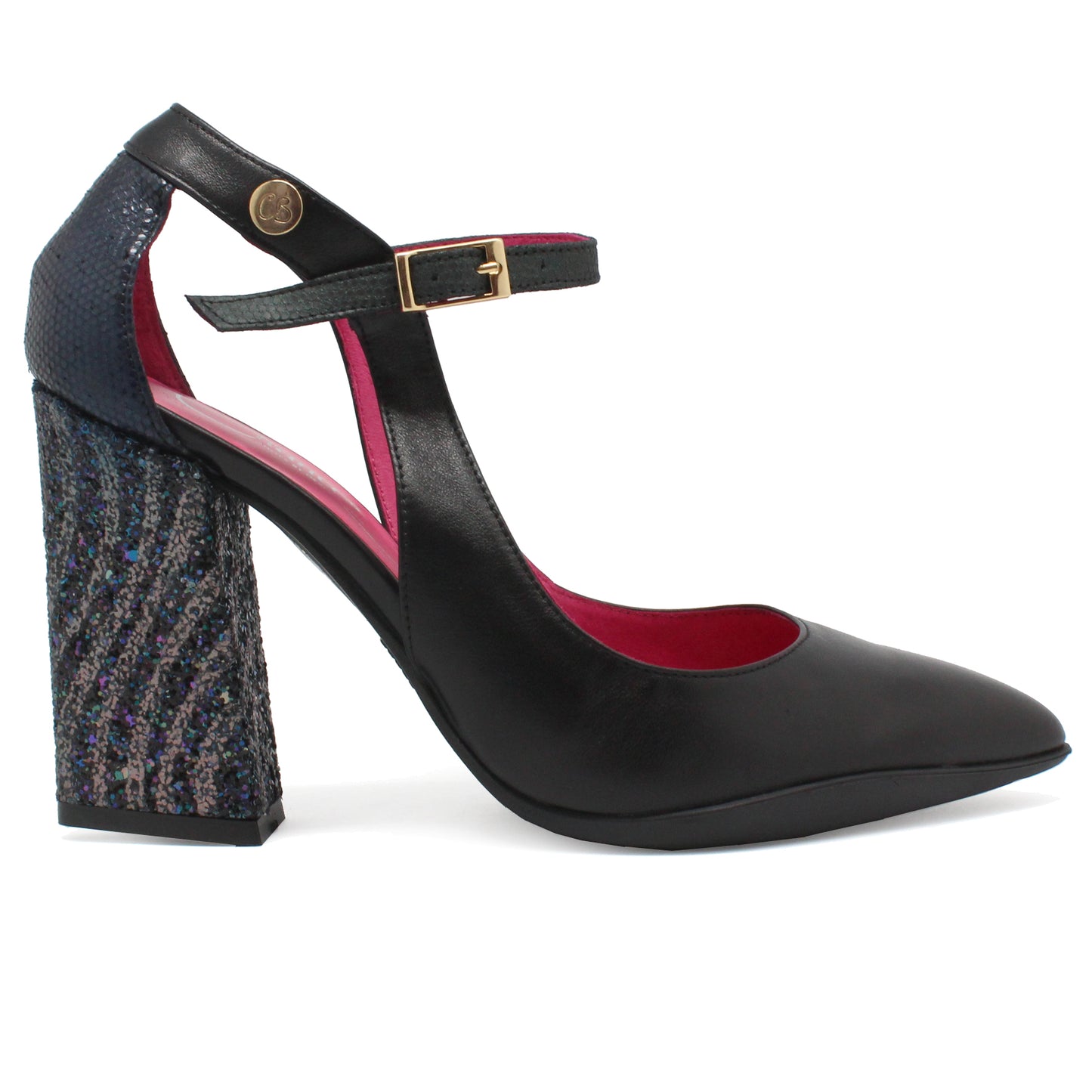 Pointure - Black/Grey Glitter high heel bar shoe