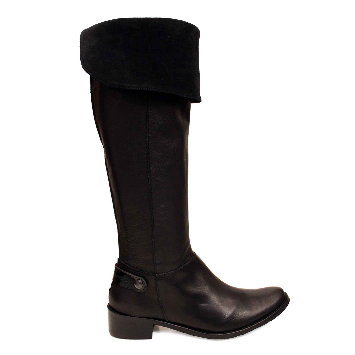 St Germaine - Black Leather long leg boot
