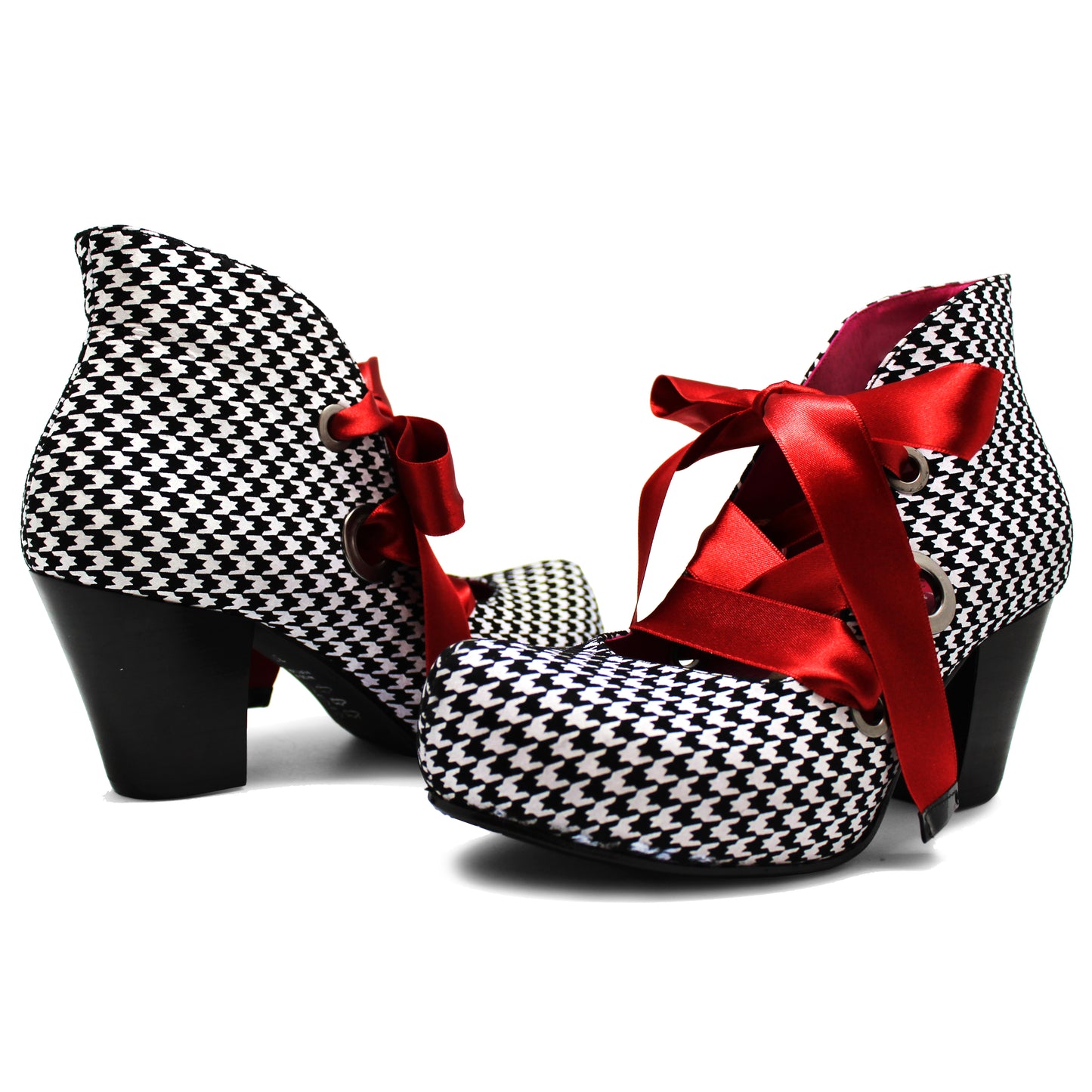 Staple -White Houndstooth heel shoe