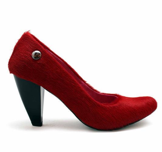 Tierra - Red cow hide heel shoe - Chanii B