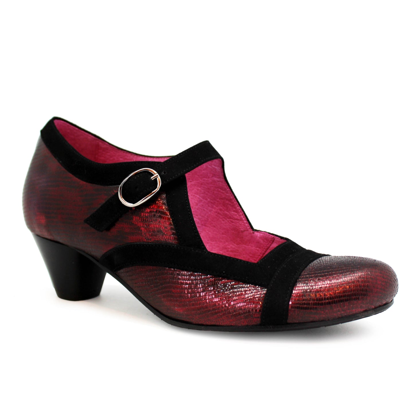 Bouquet - Red Metallic bar shoe