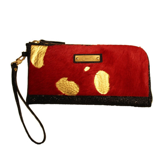 Savon - Red/Gold wallet clutch