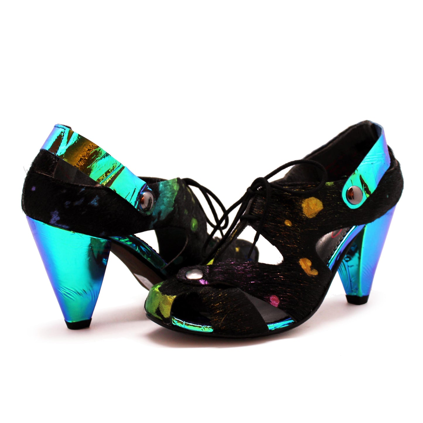 Coco - Black Rainbow Unicorn heel shoe