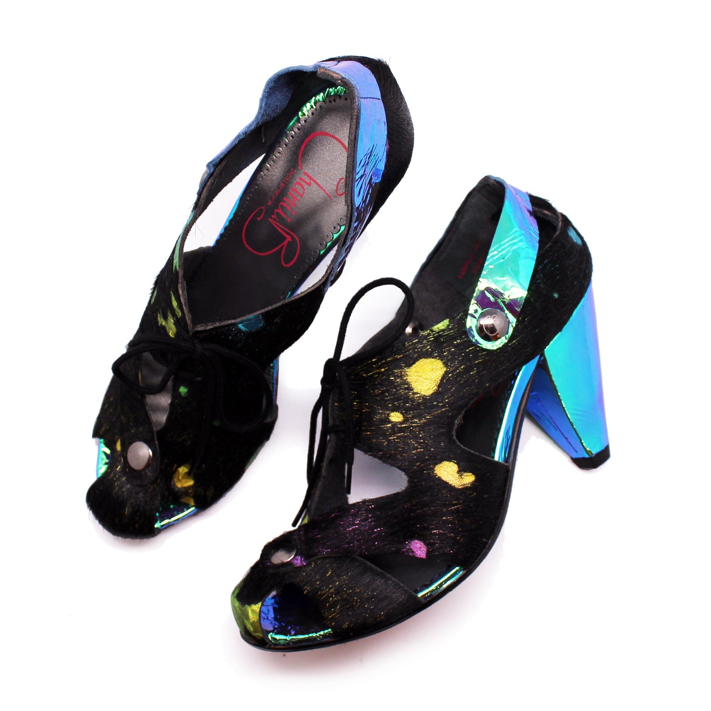Coco - Black Rainbow Unicorn heel shoe