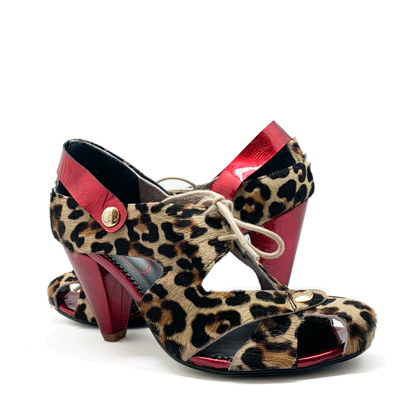 Coco-Leopard/Red heel sandal