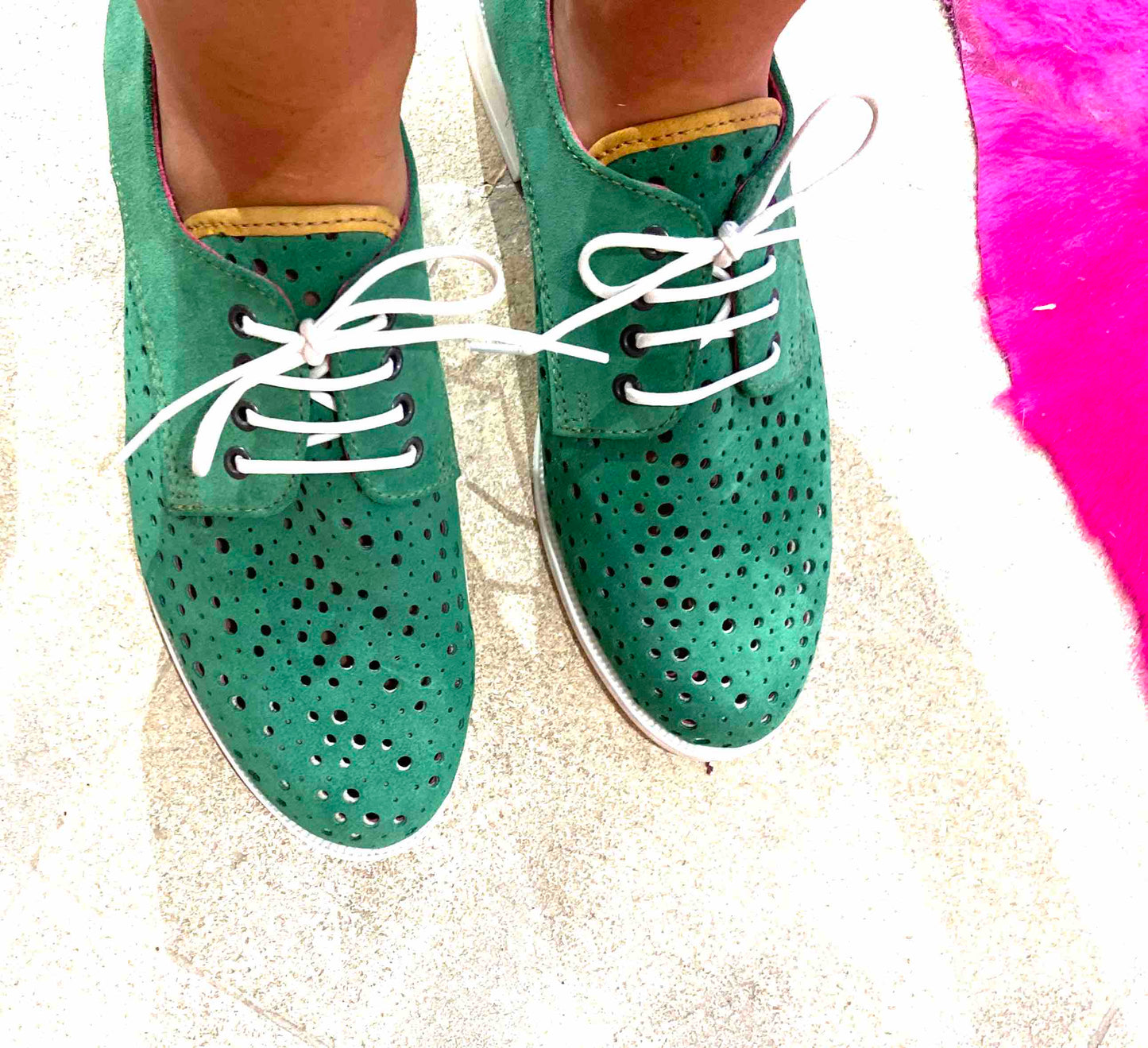 Cordon - Green Suede lace up shoe