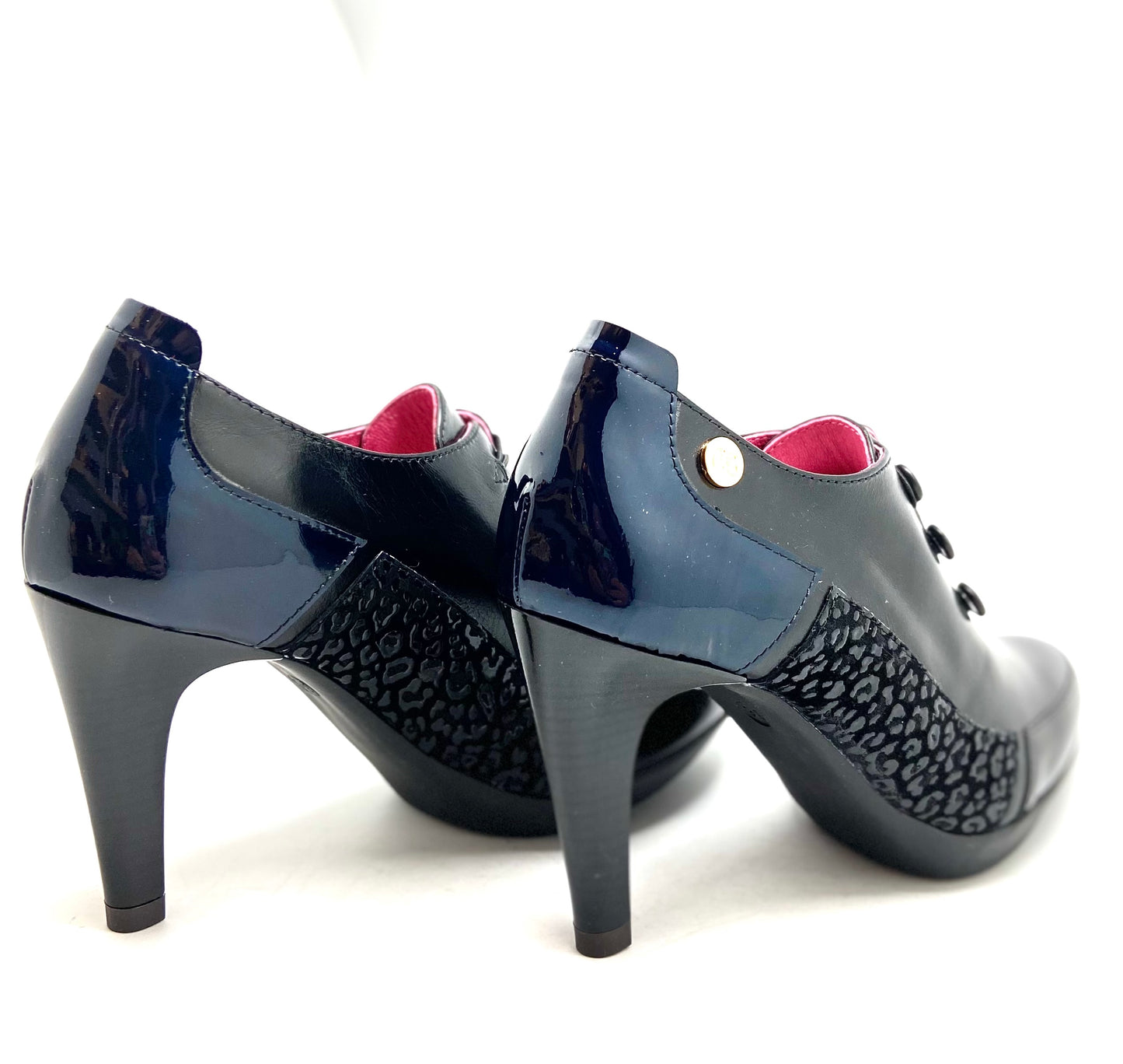 Dijon - Black/Blue button shoe/boot