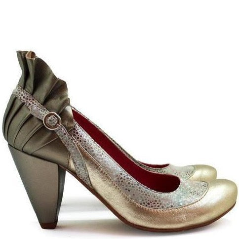 Tresor - Champagne gold heel shoe last pairs 35 and 36