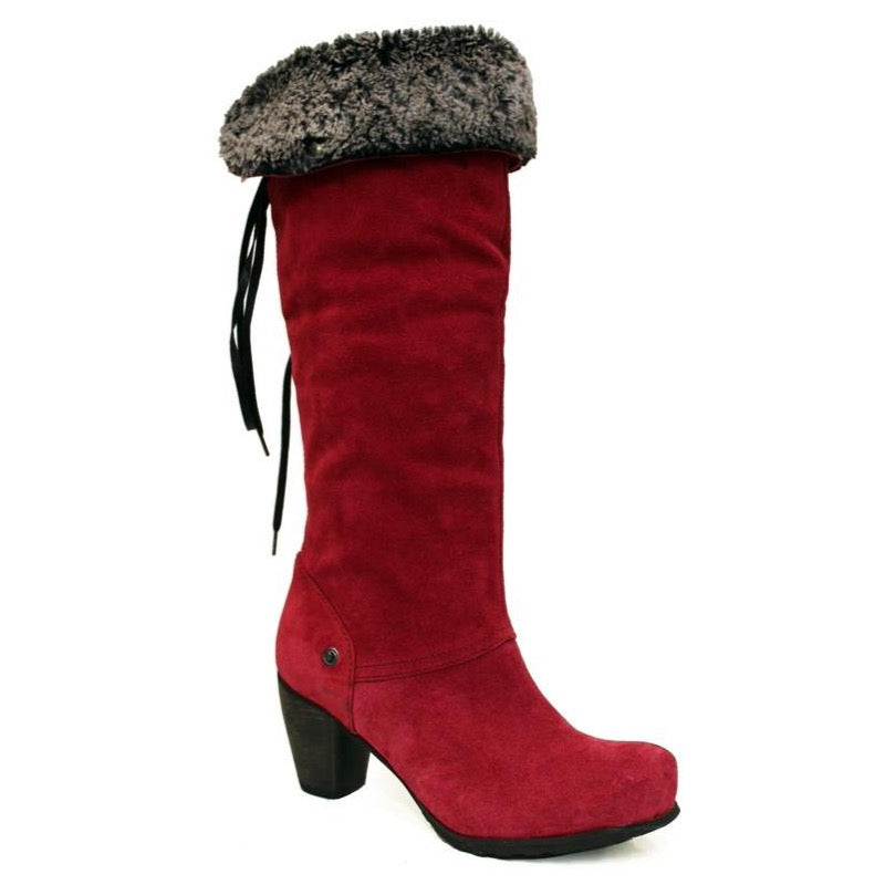 Pulpeux Red suede long leg boot