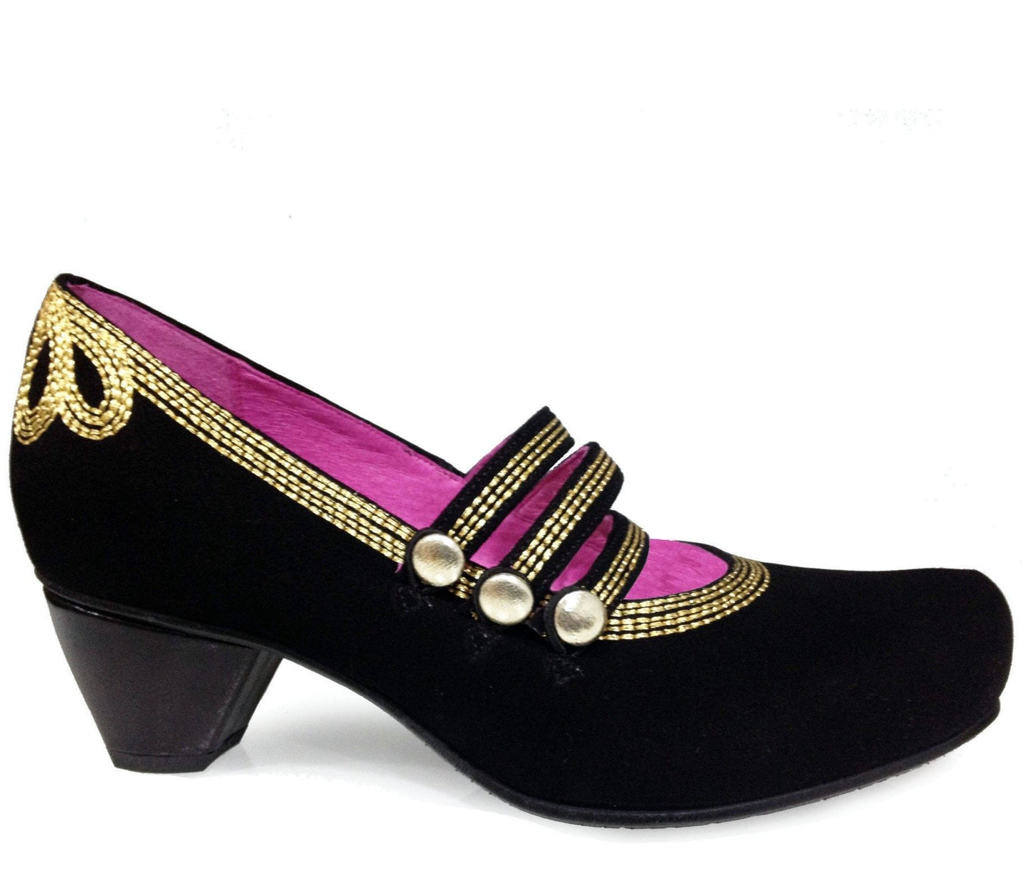 Lichido - Black/Gold strap shoe