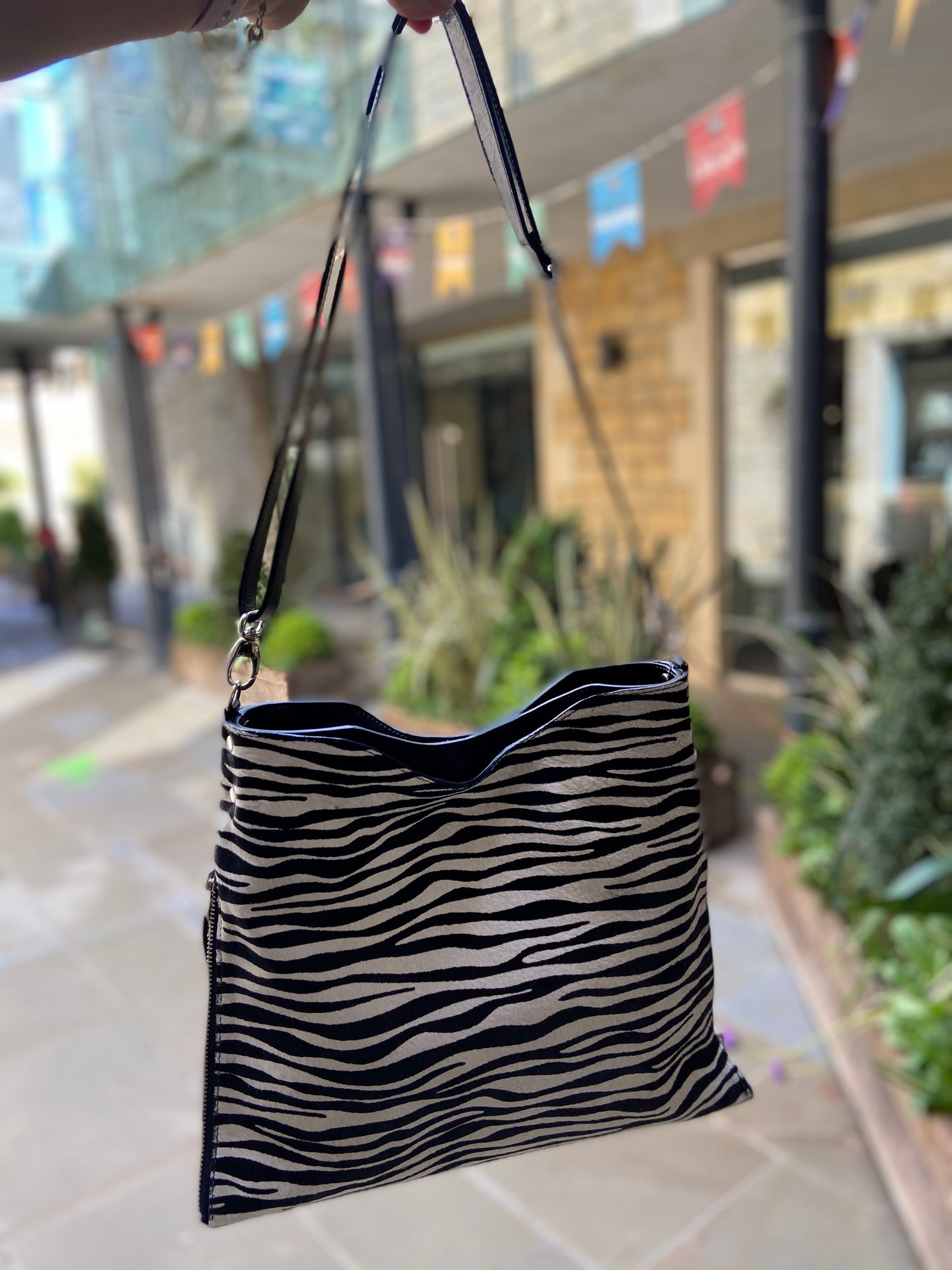 Riche - Zebra Black Handbag