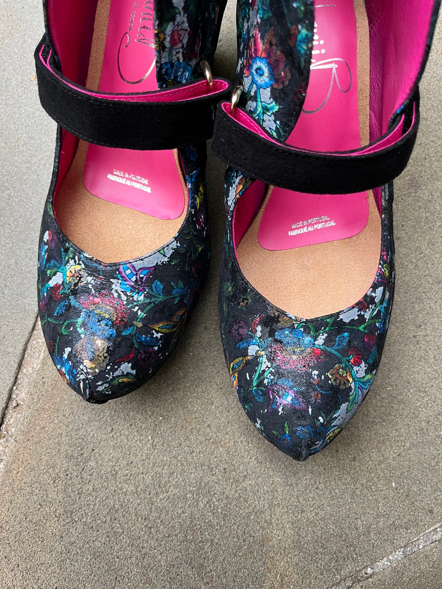 Stylo - Black Antique Floral heel shoes