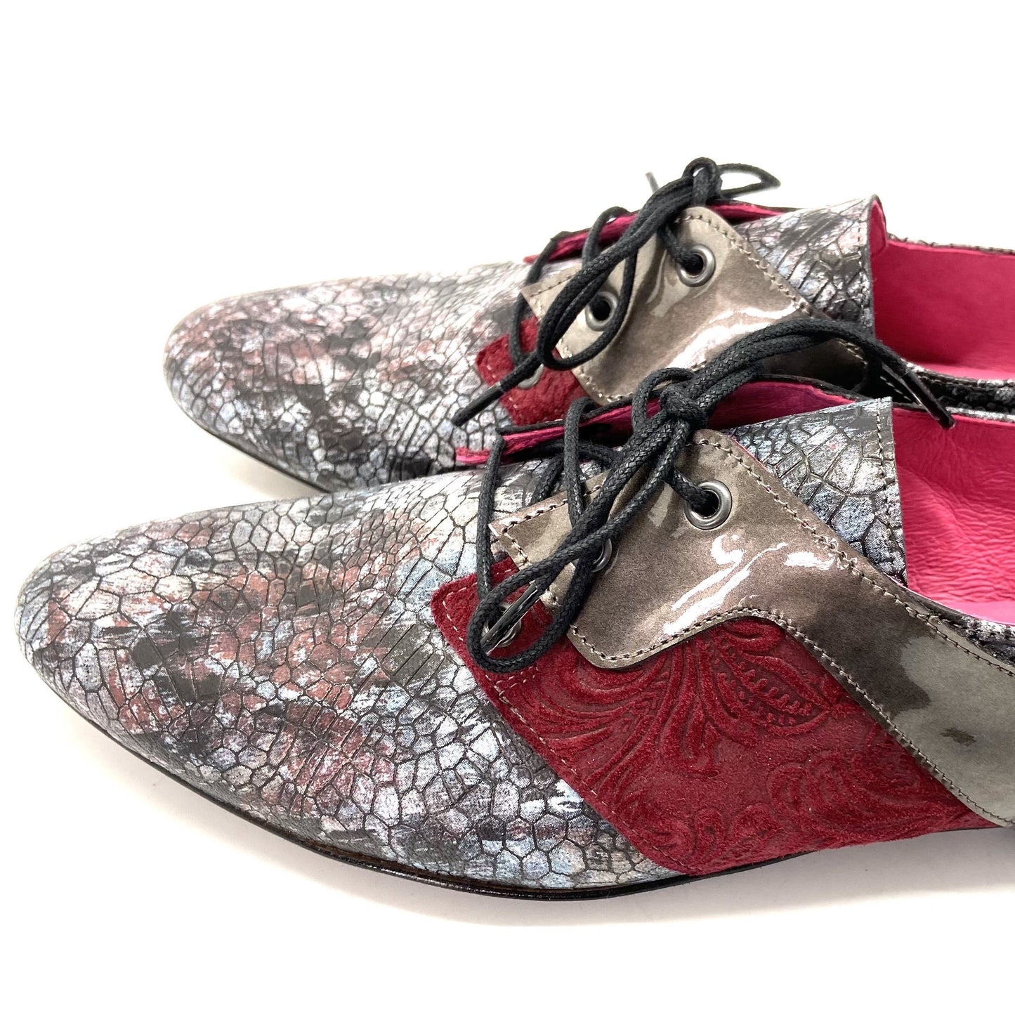 York -multi grey lace up shoe