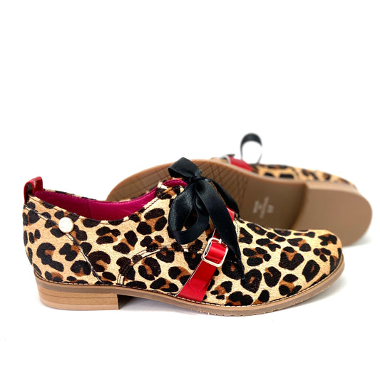 Excuse Moi - Leopard cow hide lace up - Chanii B