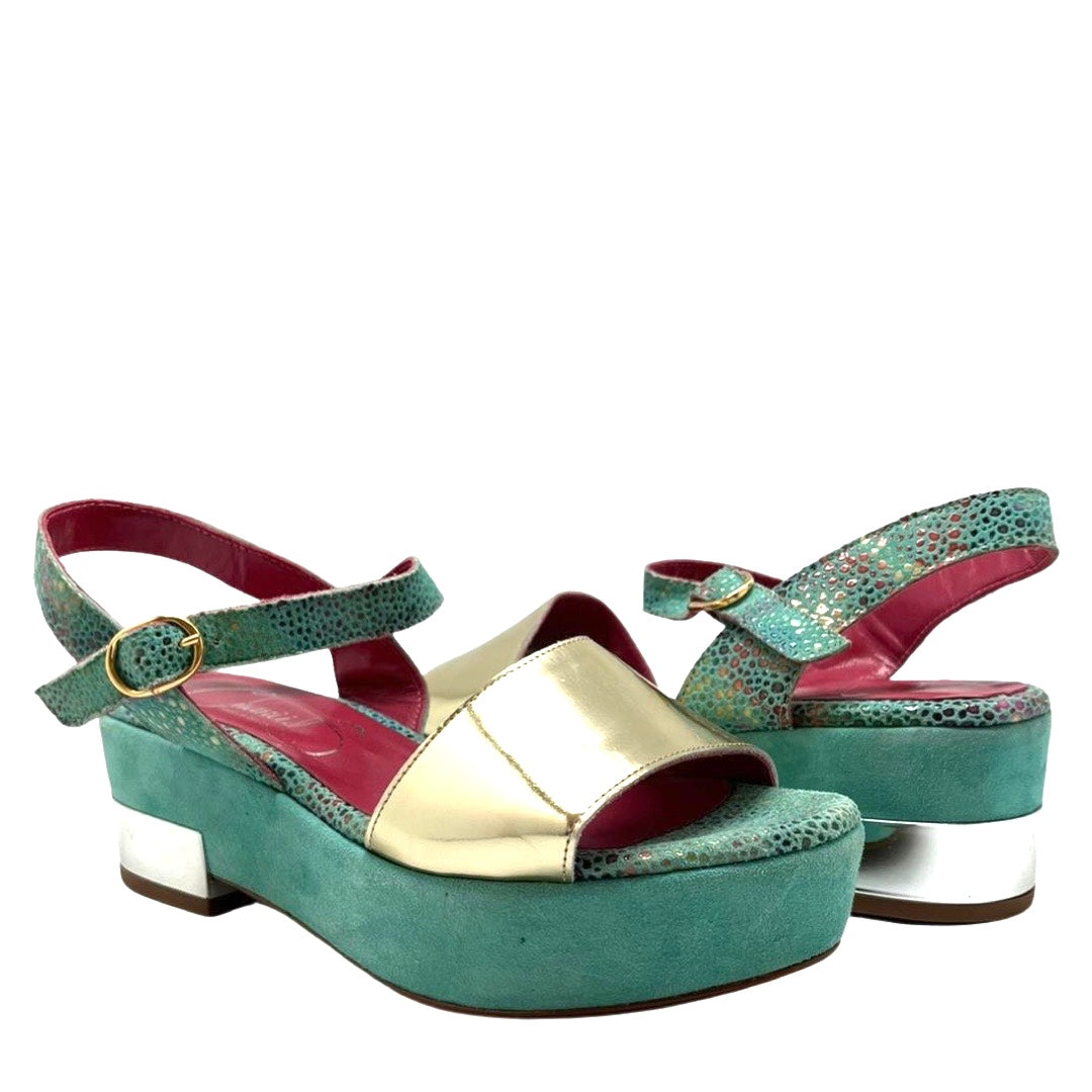 Cristaline - Aqua flatform sandal - Last pair 37!