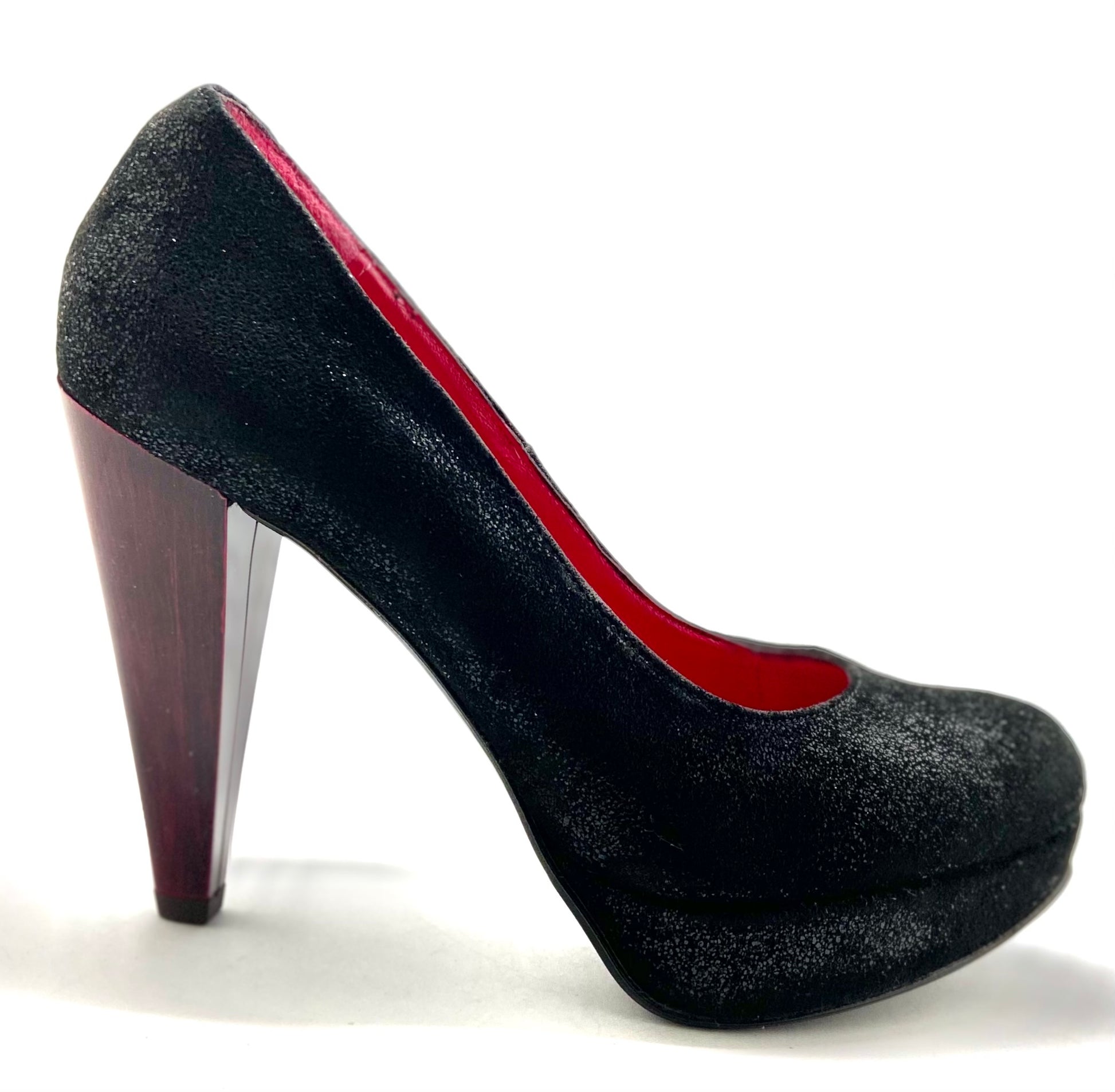 Bizz - Black with dark fuchsia painted heel- Last pair 36 - Chanii B