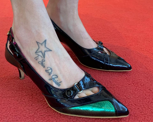 Slice - Dark Navy Patent kitten heel shoe - Chanii B