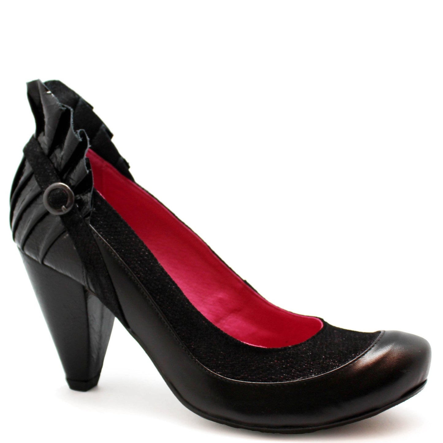 Tresor - Black leather heel shoe