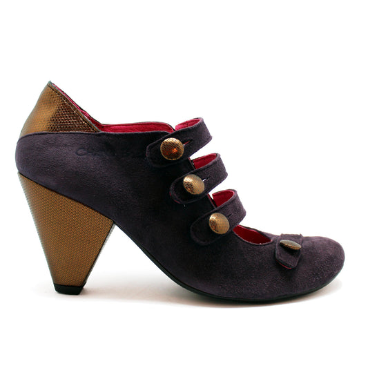 Voila - Purple/Bronze shoe with buttons last pairs 35 & 40!