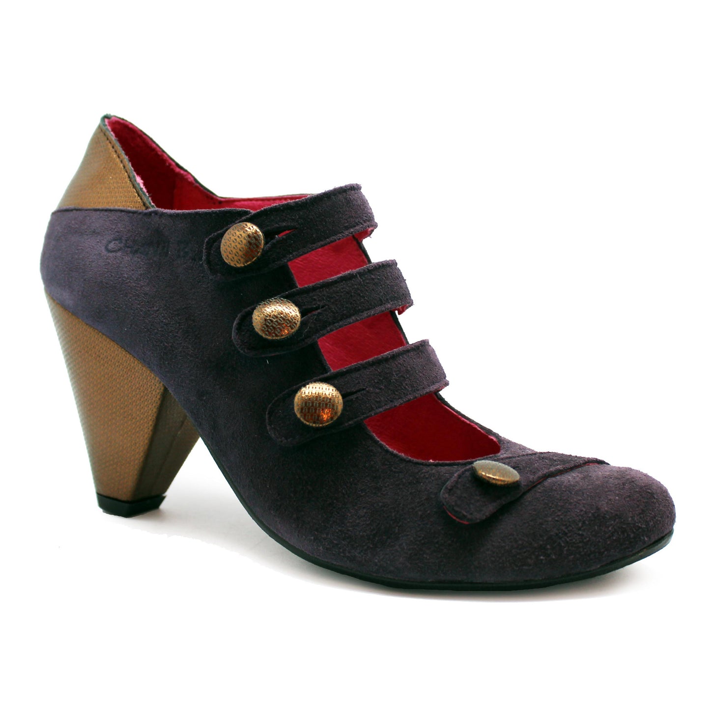 Voila - Purple/Bronze shoe wit buttons last pairs 35 and 40!