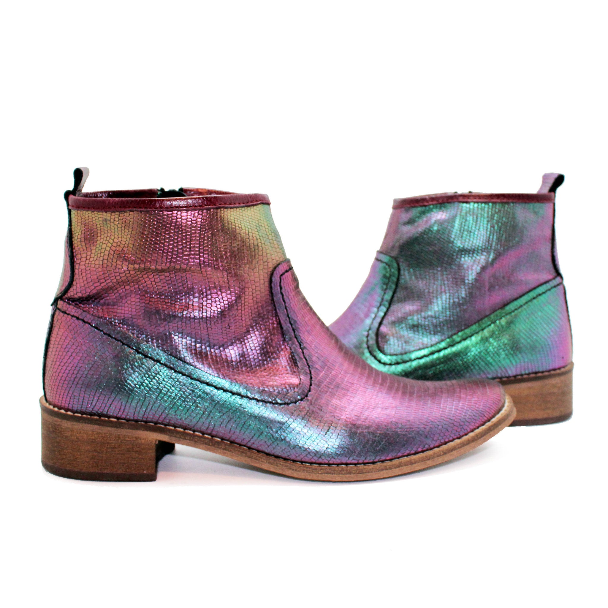 Iridescent boots hotsell