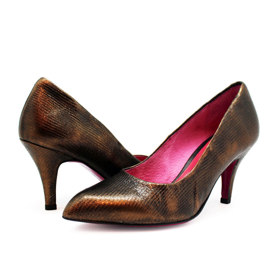 Zut - Bronze Metallic stiletto heel